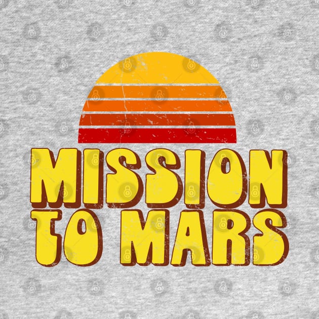 Mission to Mars - Retro Yellow by Jitterfly